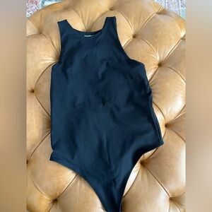 A&F Black, open back bodysuit
